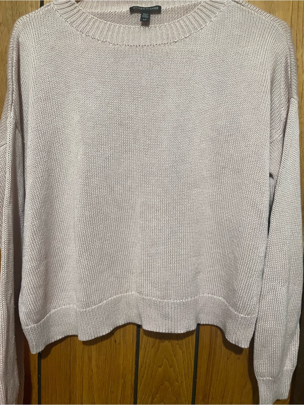 Eileen Fisher Pale Pink Relaxed Crewneck Sweater